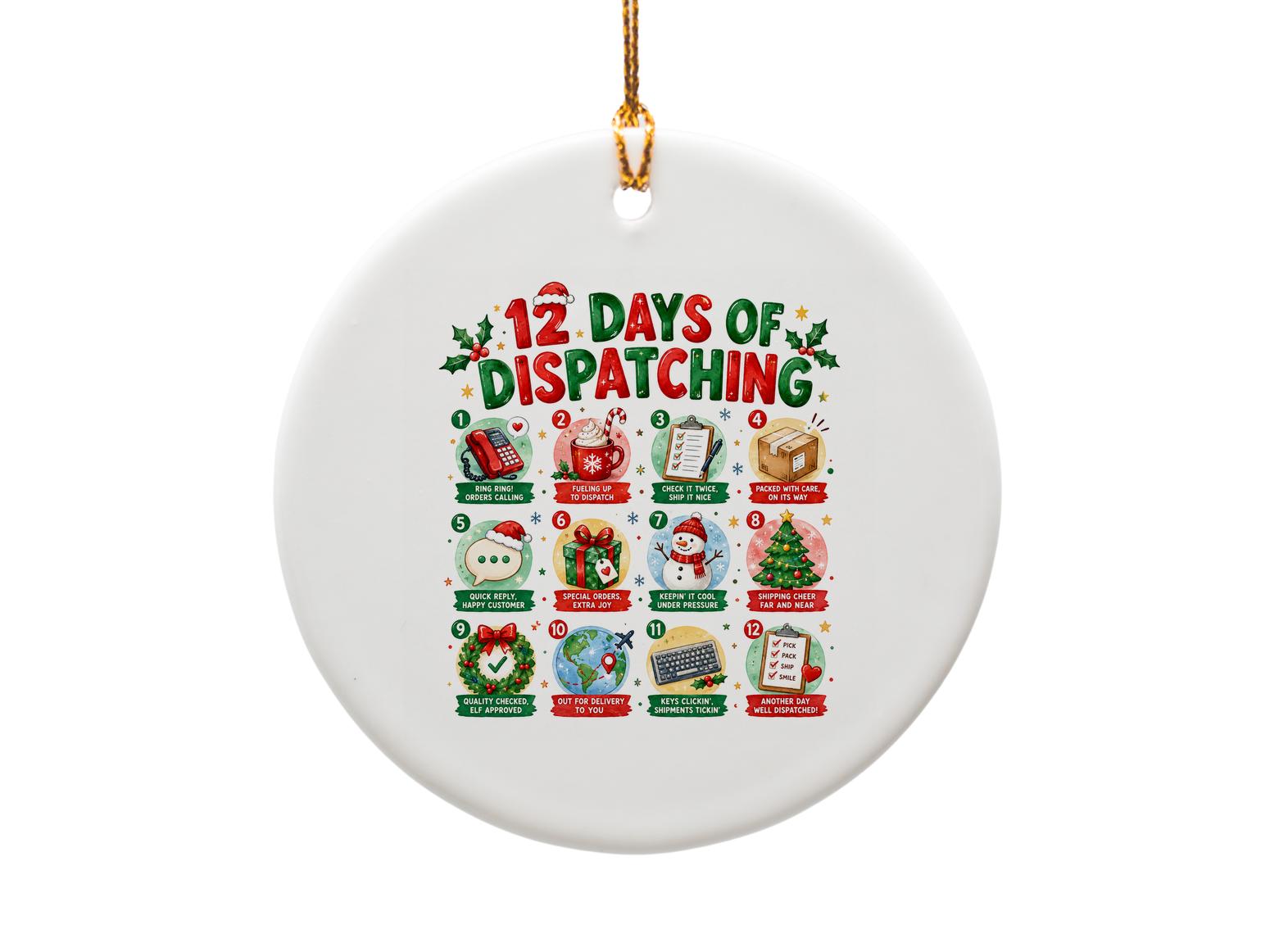 12 Days Of Dispatching Christmas Card Festive Holiday Greeting Card For Coworkers Office Fun Seasonal Card C1848