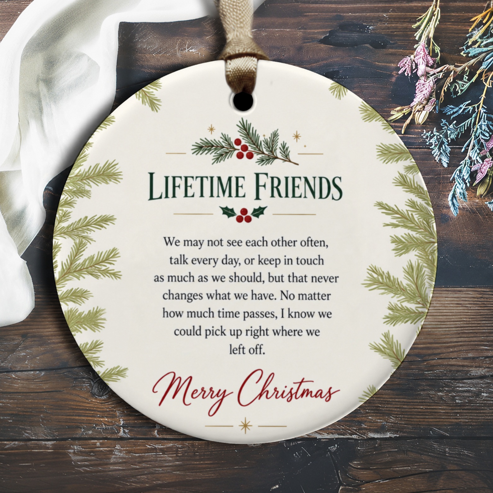 Lifetime Friends Merry Christmas Ornament Holiday Decoration Friendship Keepsake Gift For Best Friend Xmas Tree Decor O3013