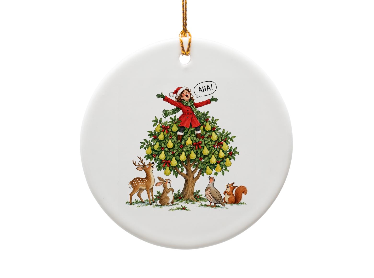 Aha! Christmas Ornament Partridge In A Pear Tree With Animals Holiday Decor Festive Tree Decoration Gift O1888
