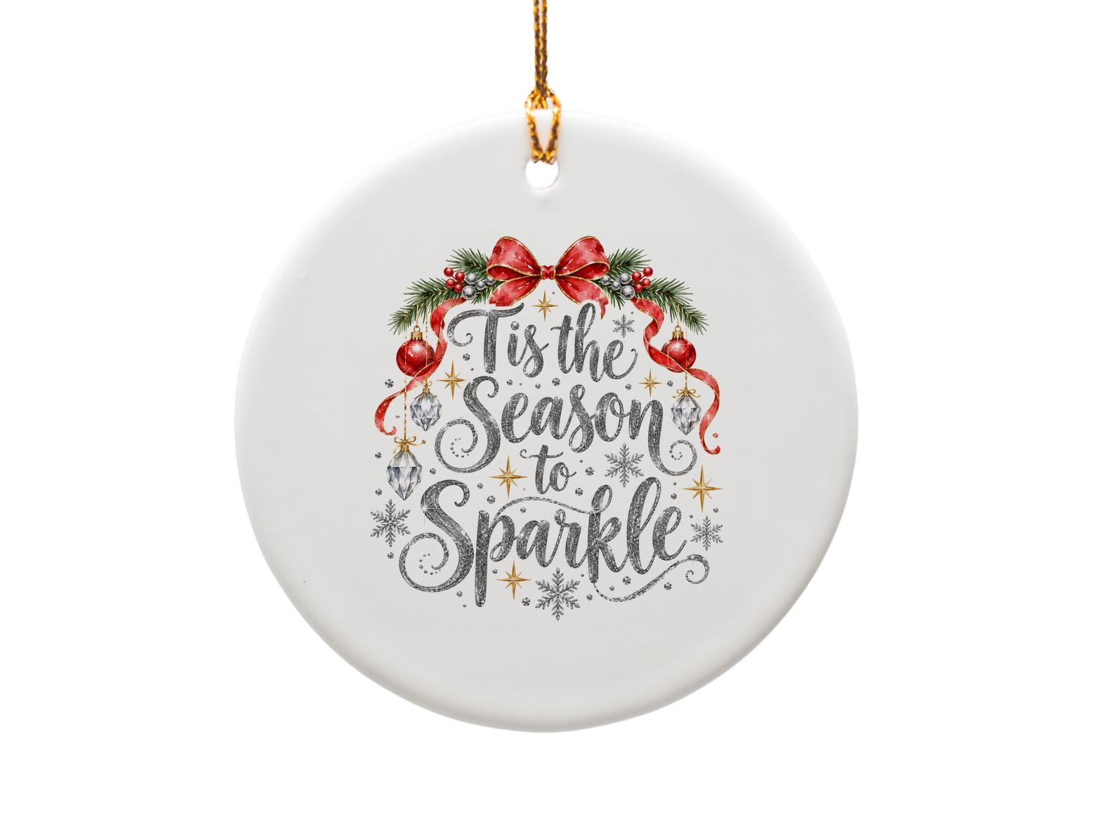 Tis The Season To Sparkle Christmas Ornament Festive Holiday Decor Glittery Decoration Gift For Her O1895