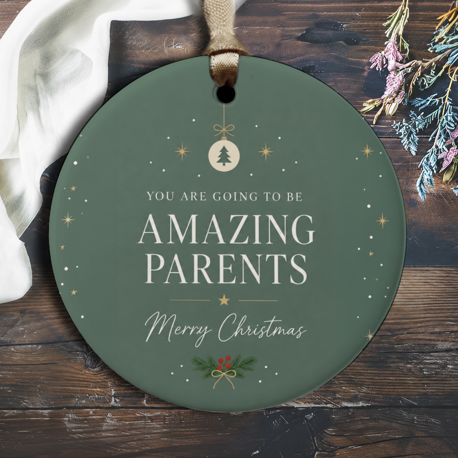 You Are Going To Be Amazing Parents Merry Christmas Ornament New Parents Holiday Decoration Expecting Couple Gift O3094