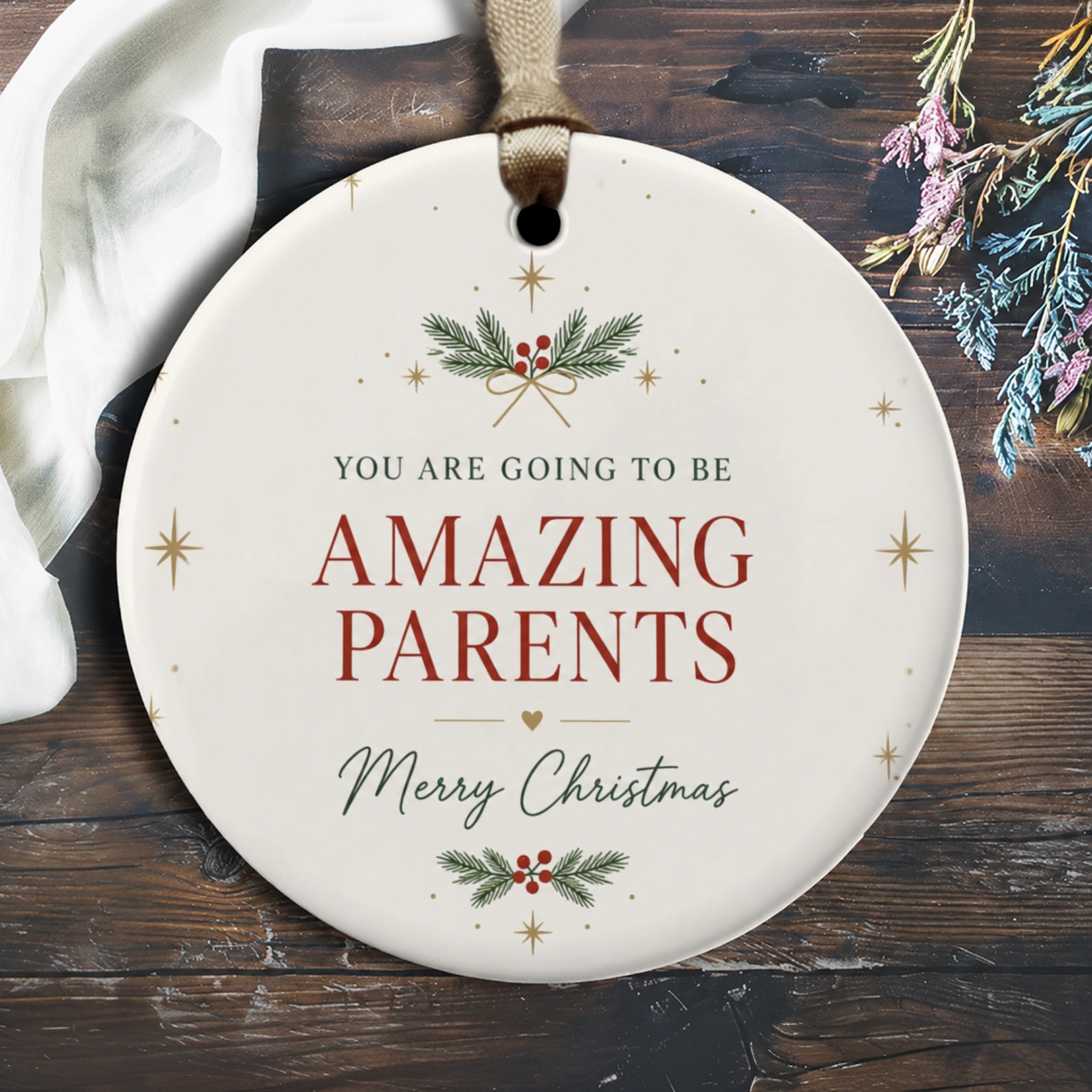 You Are Going To Be Amazing Parents Merry Christmas Ornament New Parents Holiday Decoration Expecting Couple Gift O3095
