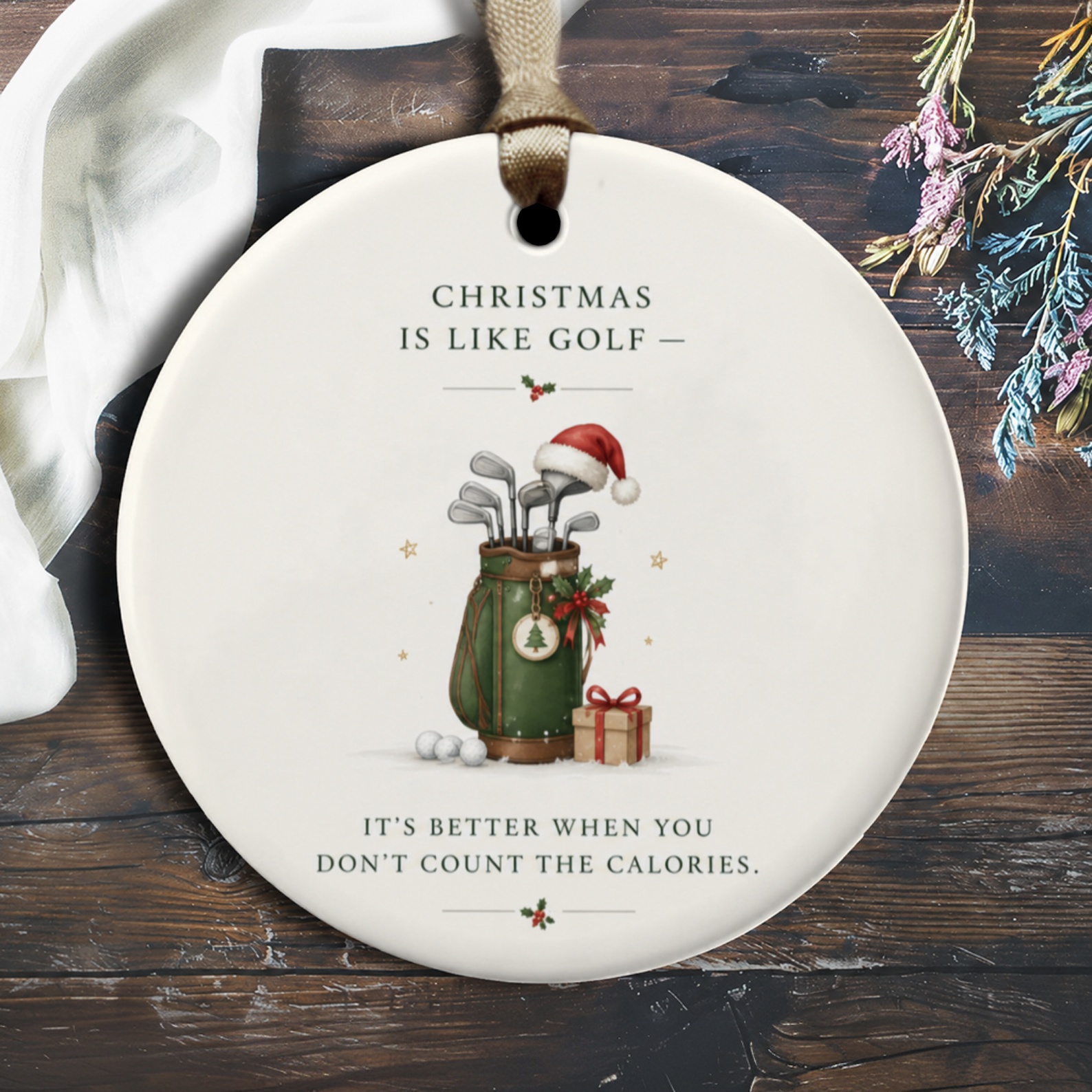 Christmas Is Like Golf Funny Christmas Ornament Golf Lover Holiday Decor Cute Gift Idea Festive Tree Decoration O3151