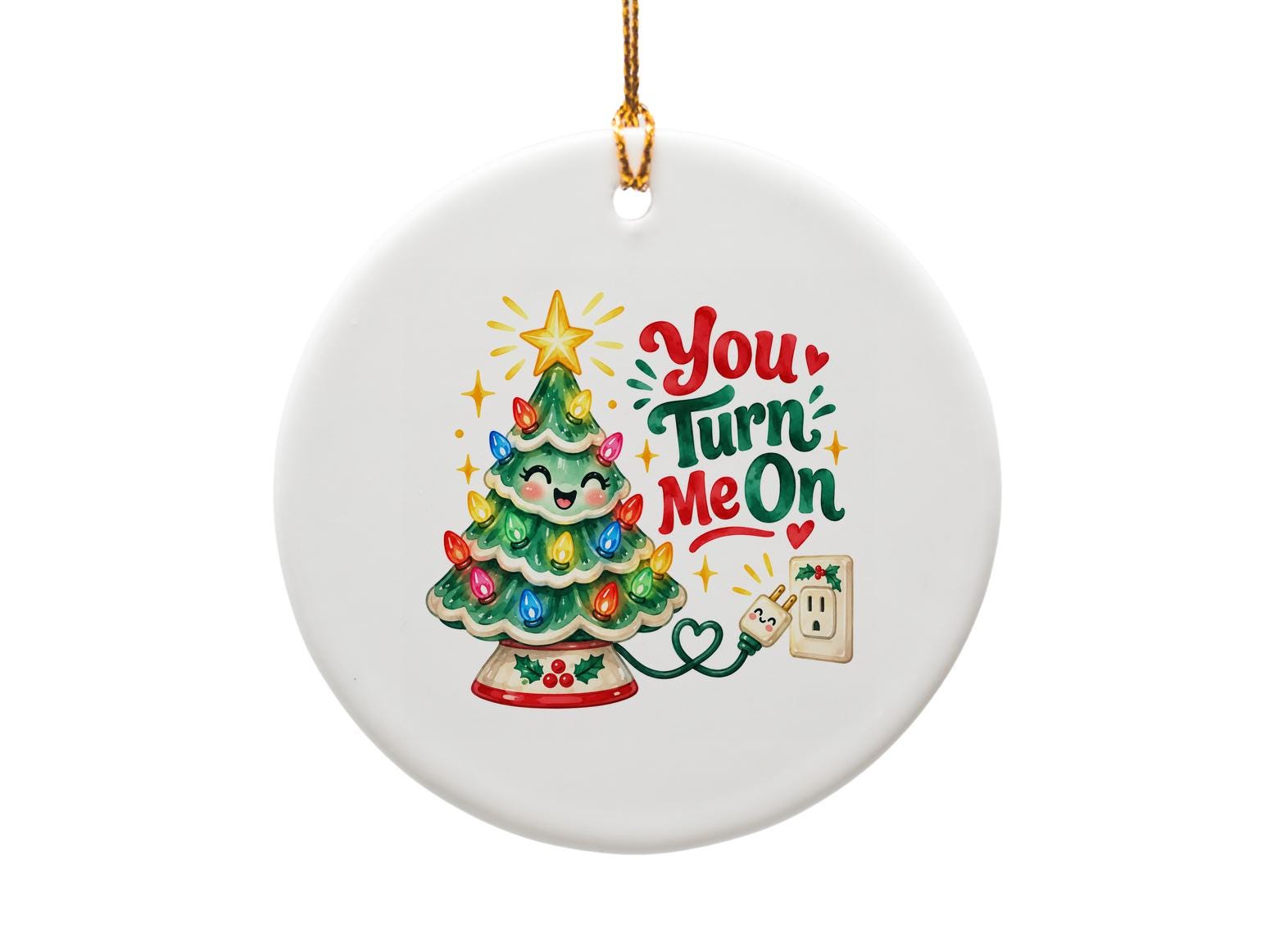 You Turn Me On Christmas Ornament Cute Holiday Decor Funny Tree Decoration Gift For Her Him Festive Home Decor O1901