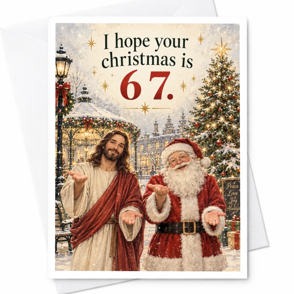 I Hope Your Christmas Is 67 Funny Christmas Card Santa Jesus Holiday Festive Greeting Card For Friends Family C7550