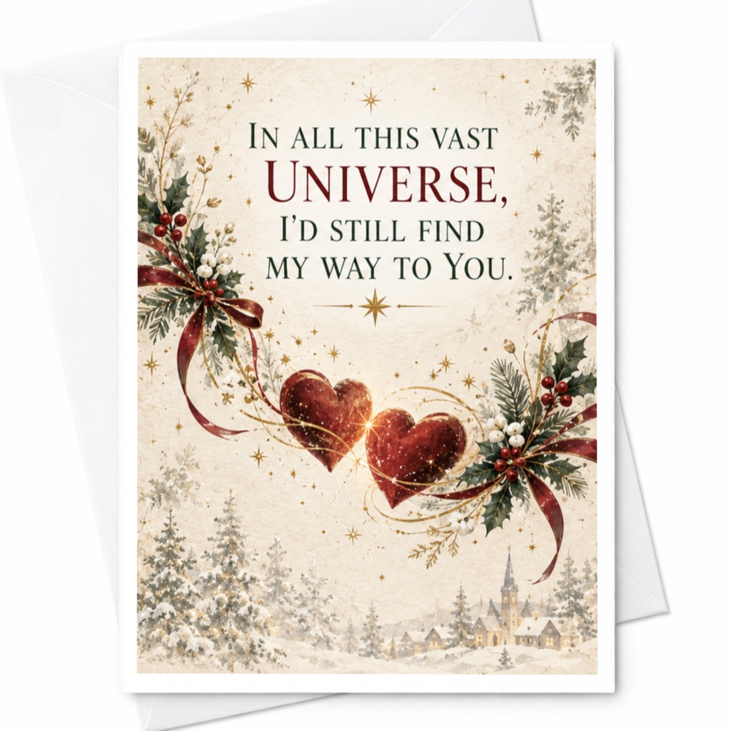 In All This Vast Universe I'd Still Find My Way To You Romantic Greeting Card Love Card For Partner Anniversary Card C7510