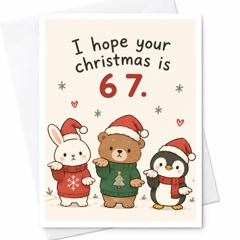 I Hope Your Christmas Is 67 Funny Christmas Card Cute Animal Holiday Greeting Card For Friends Family Festive C7547