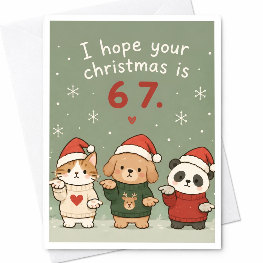 I Hope Your Christmas Is 67 Cute Christmas Card Adorable Animals Holiday Greeting Card For Kids Family Festive Fun C7548