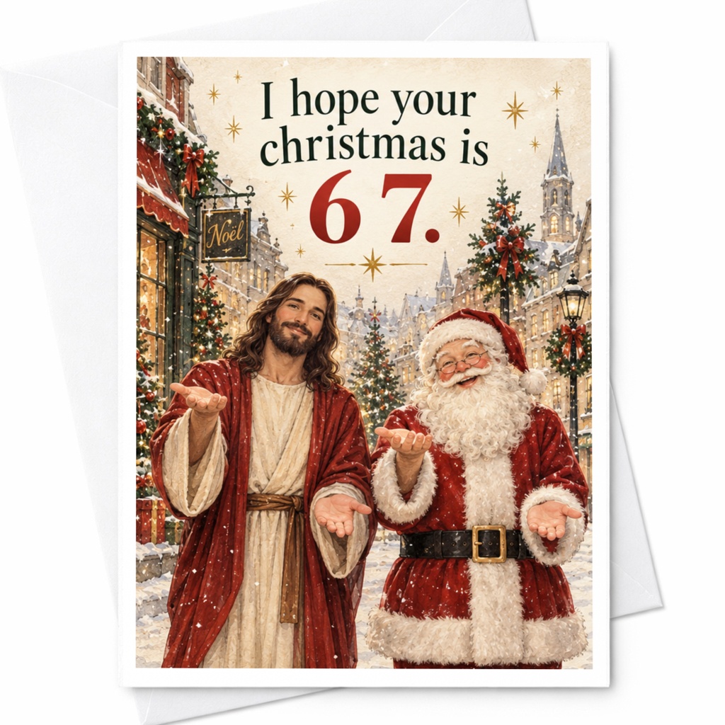 I Hope Your Christmas Is 67 Funny Christmas Card Santa Jesus Holiday Festive Greeting Card For Friends Family C7549