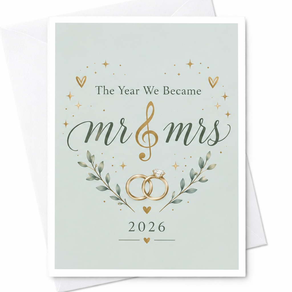 The Year We Became Mr & Mrs 2026 Wedding Card Romantic Newlywed Greeting Card For Couple Marriage Congratulations C7596