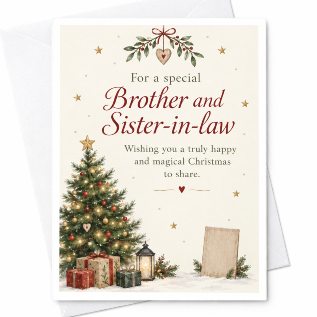 For A Special Brother And Sister-In-Law Christmas Card Magical Holiday Greeting Card Festive Tree Gifts Lantern C7647
