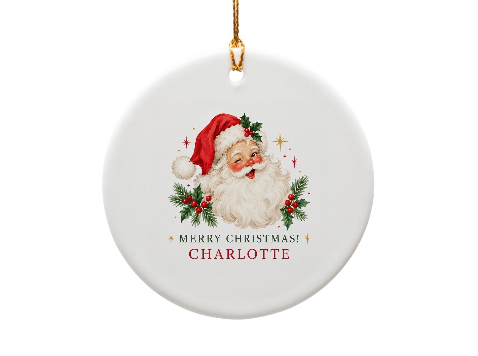 Merry Christmas! Personalized Santa Ornament Christmas Decor Custom Holiday Gift Festive Home Decoration O1915