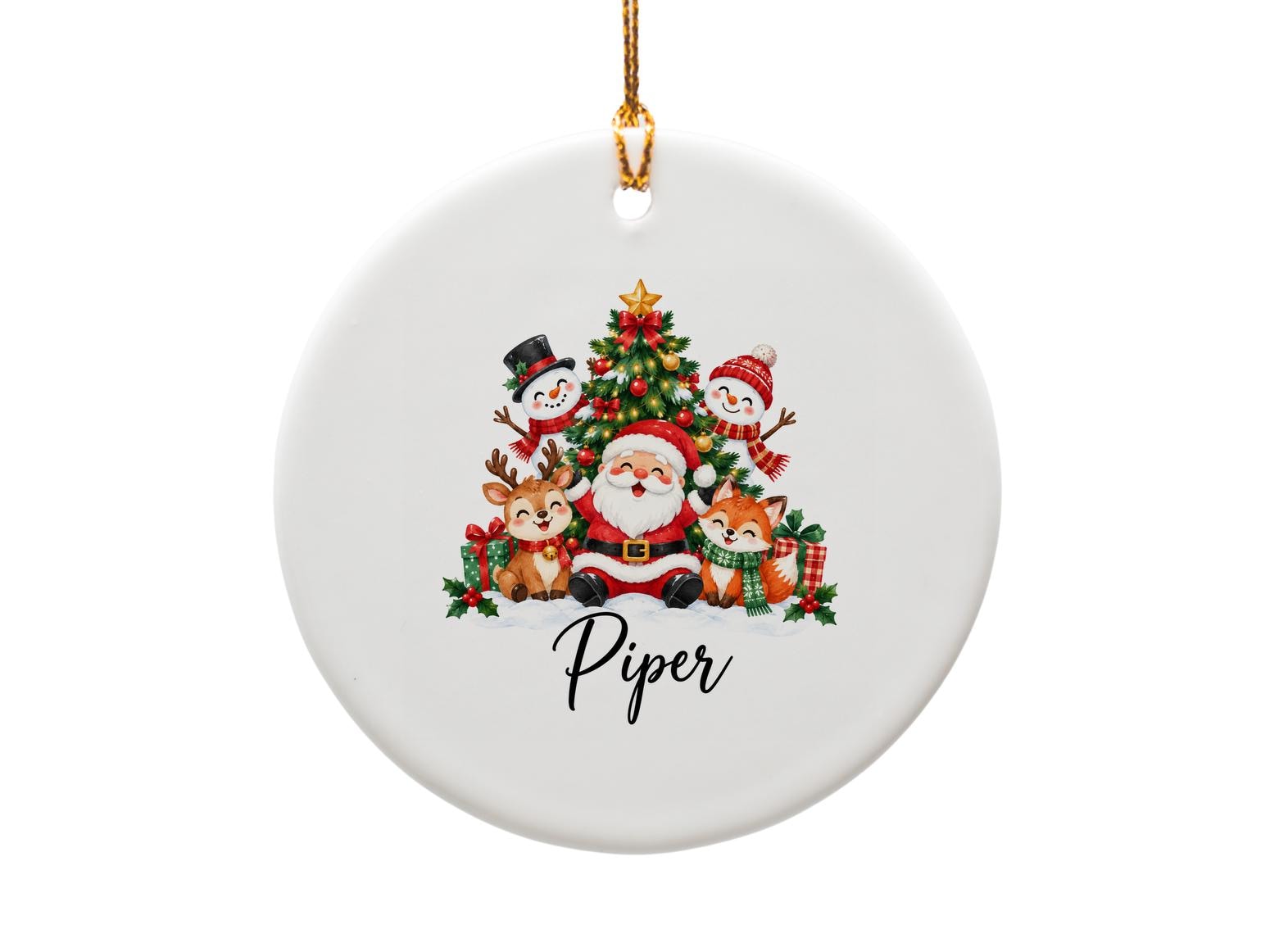 Personalized Christmas Ornament Santa And Friends Holiday Decor Custom Name Tree Decoration Gift O1908