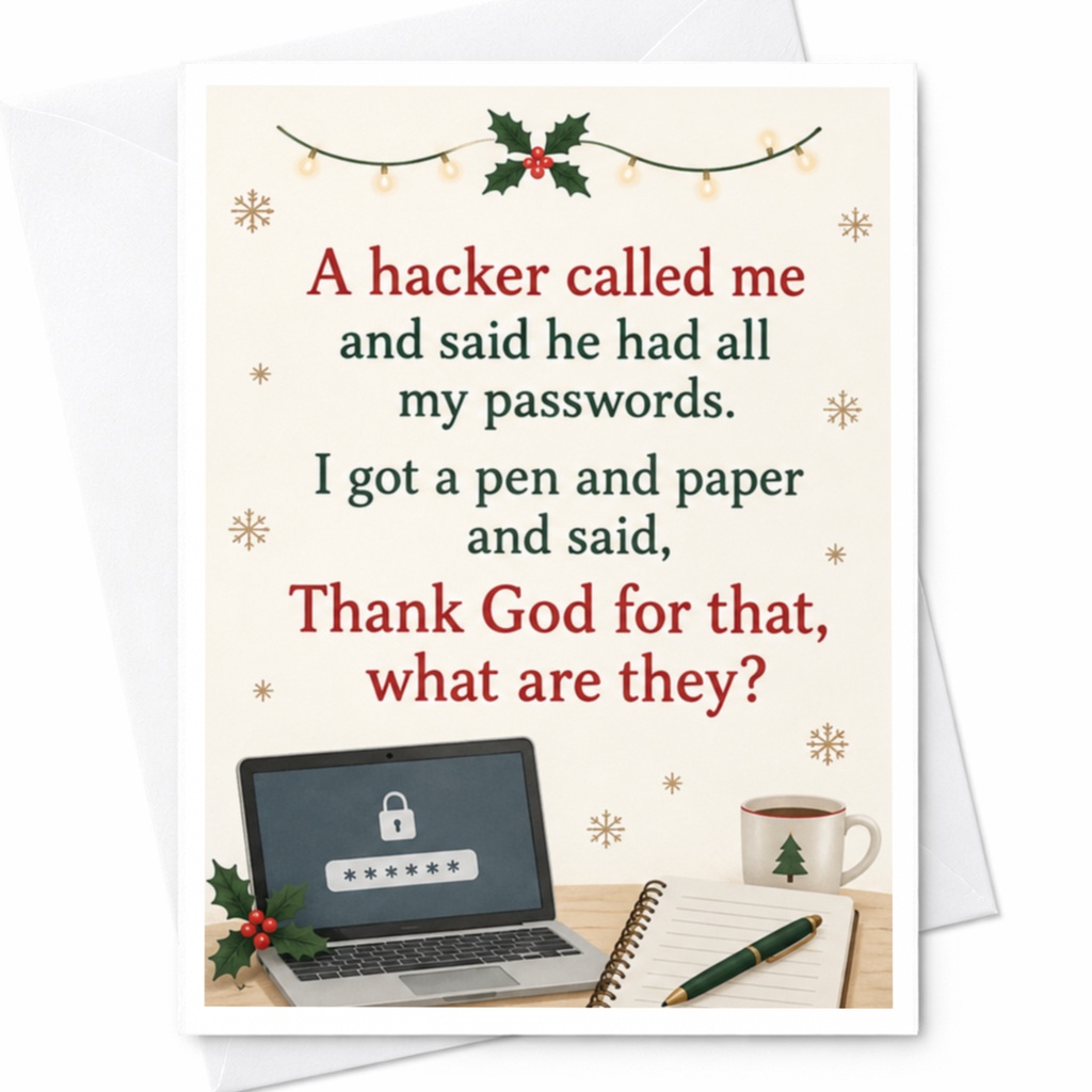 A Hacker Called Me Funny Christmas Card Holiday Greeting Card For Friend Family Tech Lover C7742