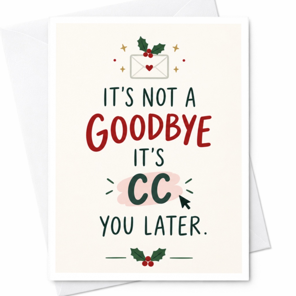 It's Not A Goodbye It's Cc You Later Farewell Card Funny Goodbye Greeting Card For Colleague Friend Office C7687