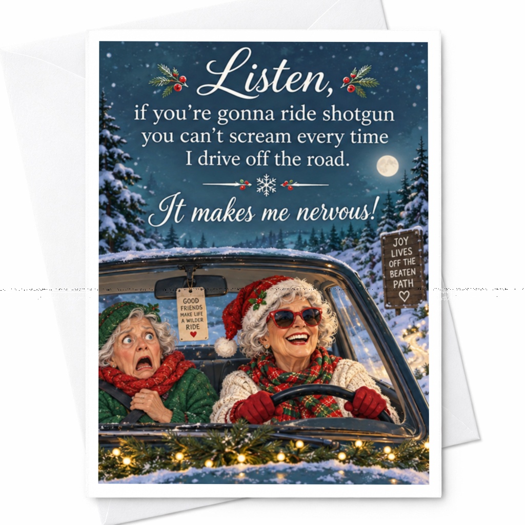 Listen If You're Gonna Ride Shotgun Funny Greeting Card Friendship Card For Friend Cute Holiday Card C7957