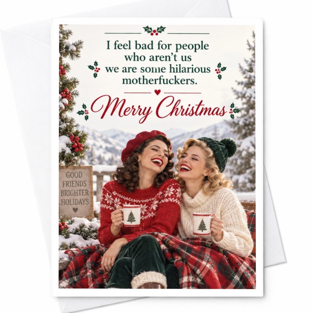 I Feel Bad For People Who Aren’t Us Hilarious Christmas Card Funny Holiday Greeting Card For Friends Festive Xmas Card C7999