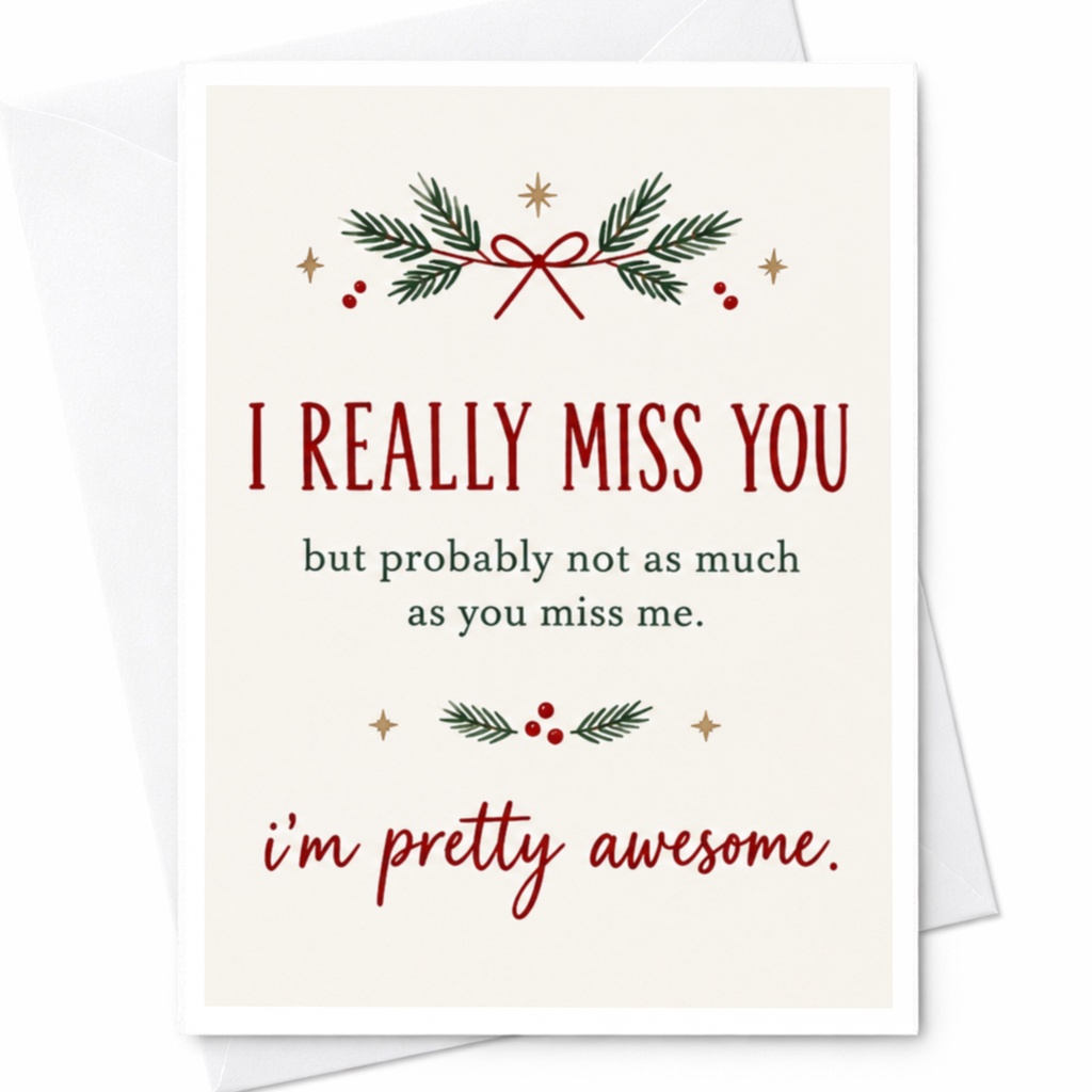 I Really Miss You Funny Thinking Of You Card Cute Miss You Card For Friend Romantic Greeting Card I'm Pretty Awesome C8085