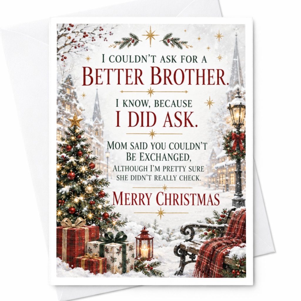 I Couldn’t Ask For A Better Brother Funny Christmas Card For Brother Holiday Greeting Card From Sister Xmas Card C8113