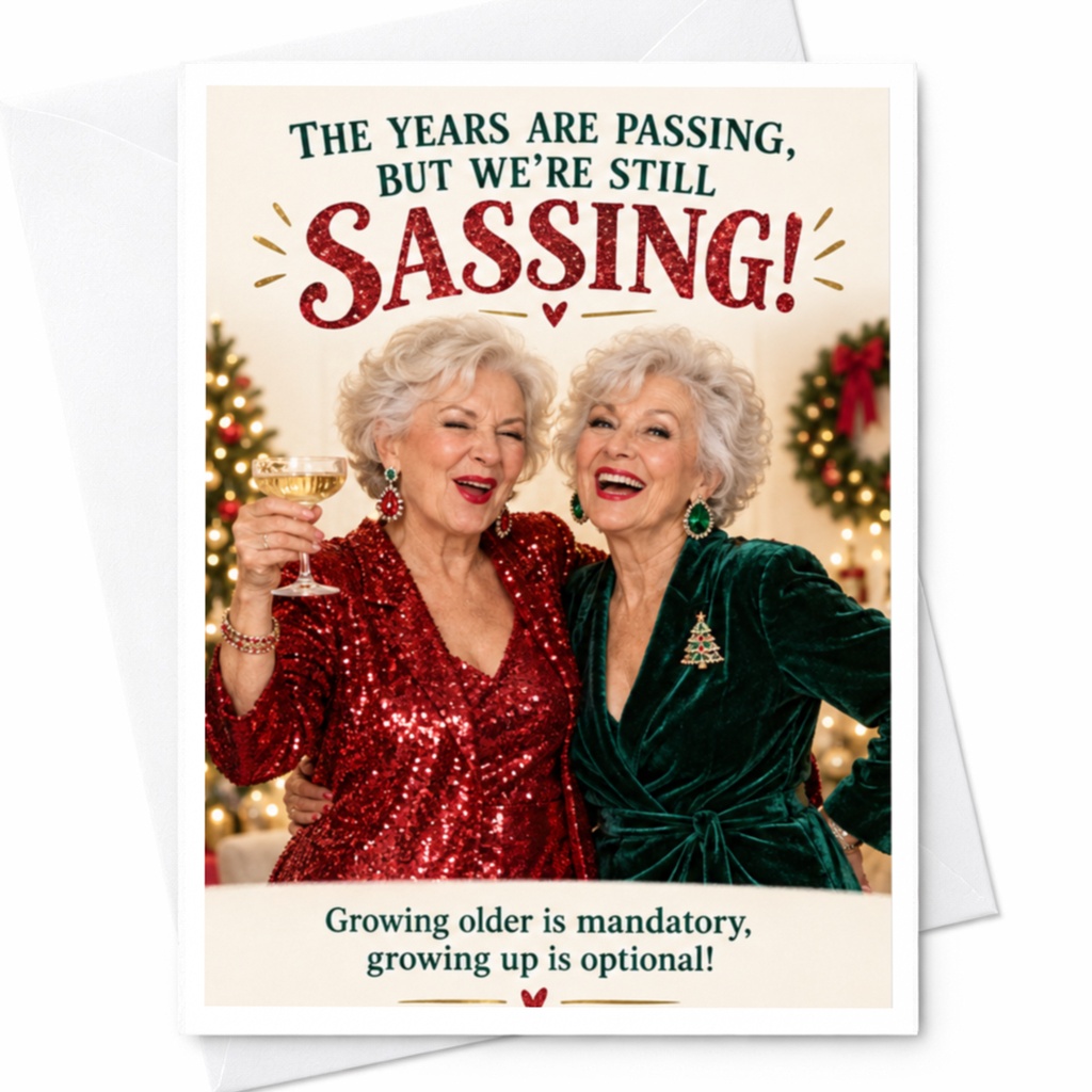 The Years Are Passing But We're Still Sassing Birthday Card Funny Celebration Card For Her Greeting Card C8161