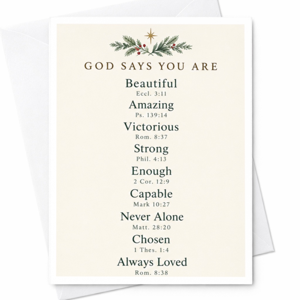 God Says You Are Inspirational Encouragement Card Religious Message Beautiful Amazing Strong Faith Card For Friend C8277