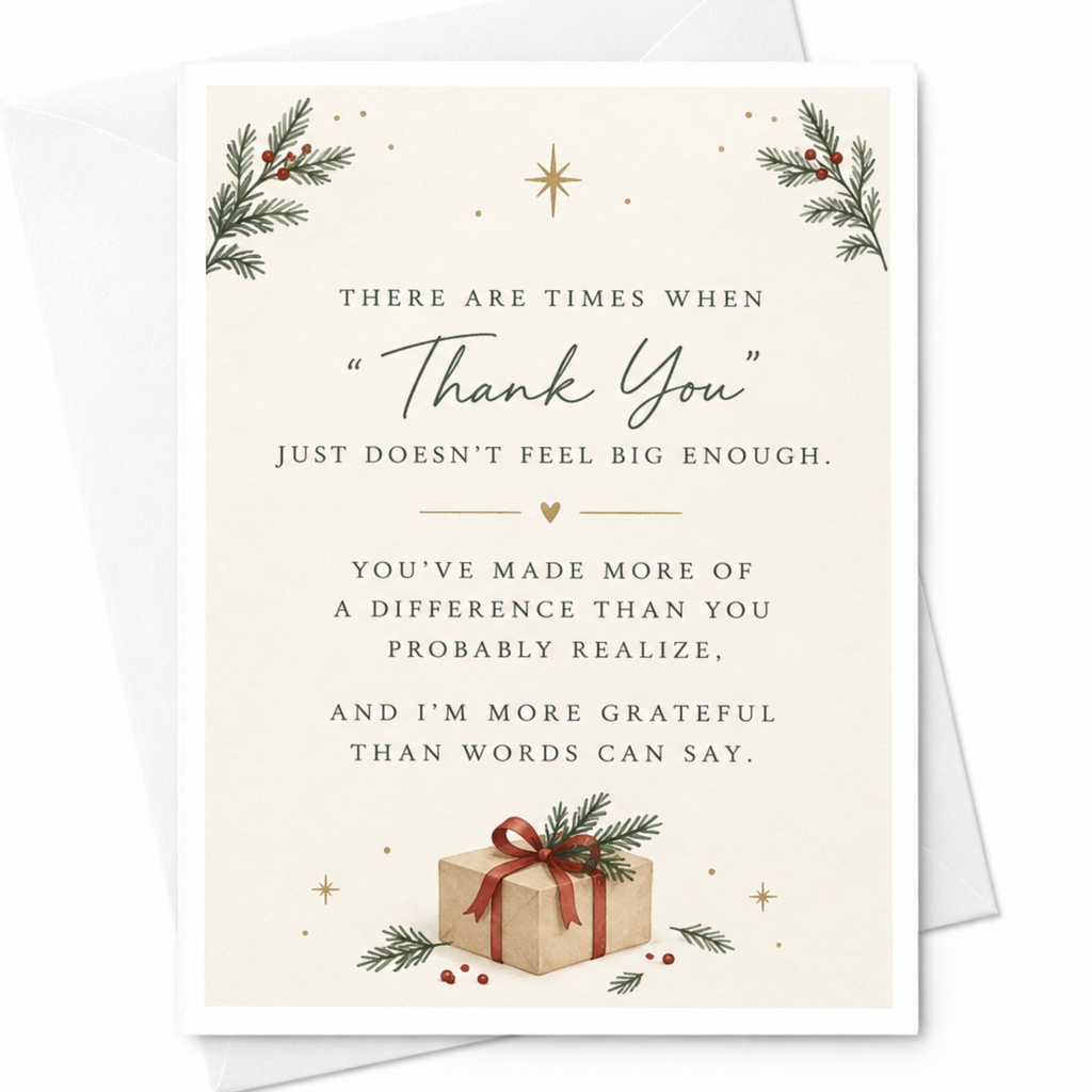 There Are Times When Thank You Just Doesn't Feel Big Enough Thank You Card Gratitude Appreciation Card For Friend Family C8303