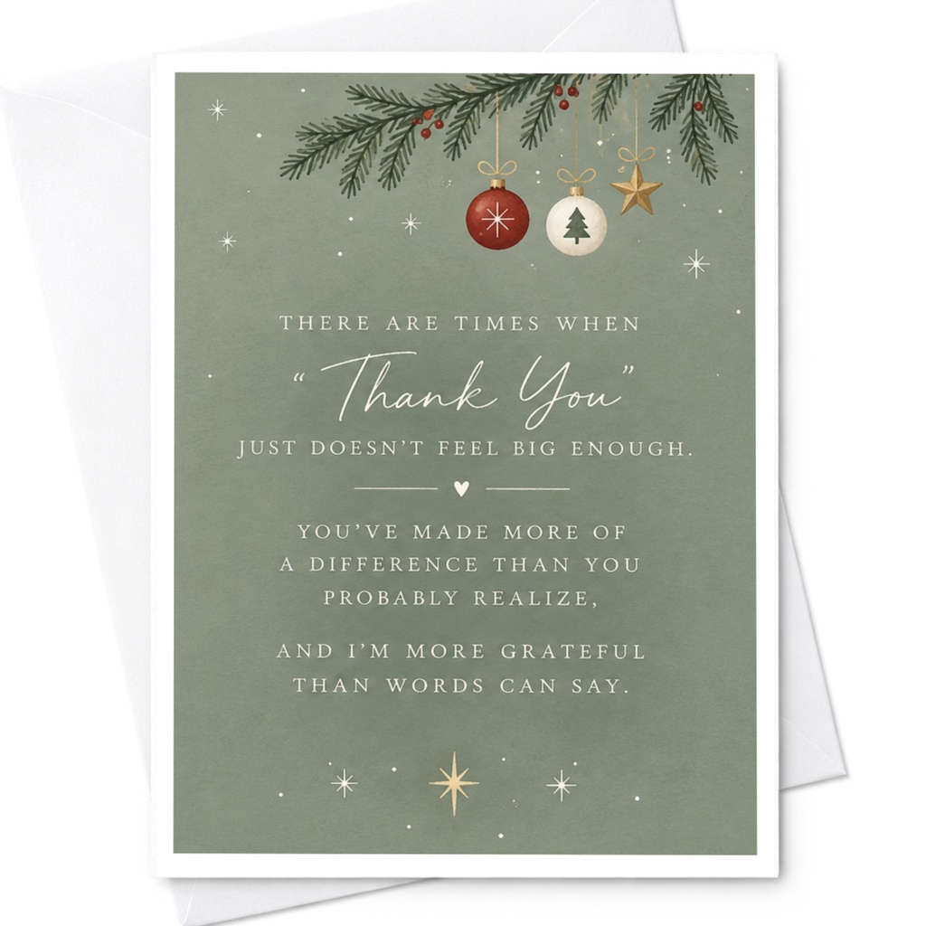 There Are Times When "thank You" Just Doesn't Feel Big Enough Thank You Card Holiday Appreciation Card For Friend Family Gratitude C8304
