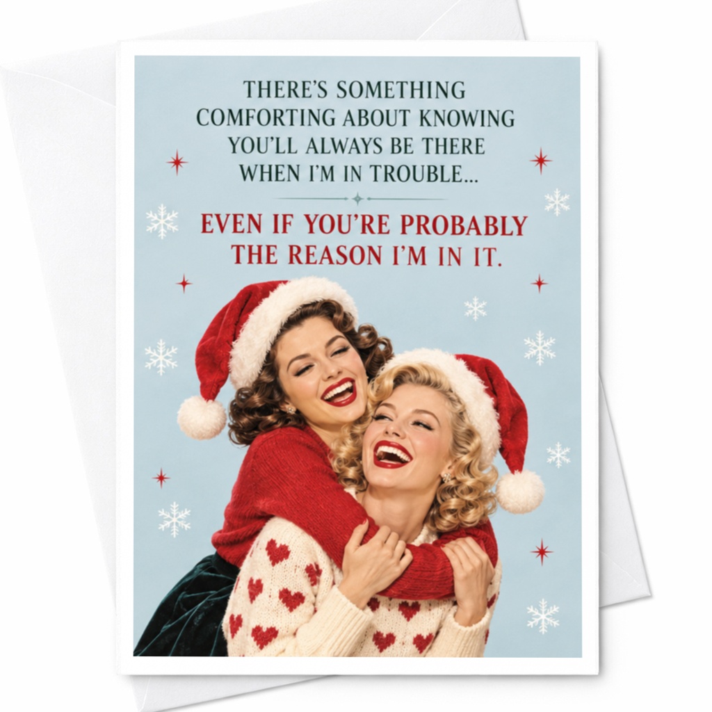 There's Something Comforting About Knowing You'll Always Be There Christmas Card Funny Holiday Card For Friend Cute Festive Greeti C8330