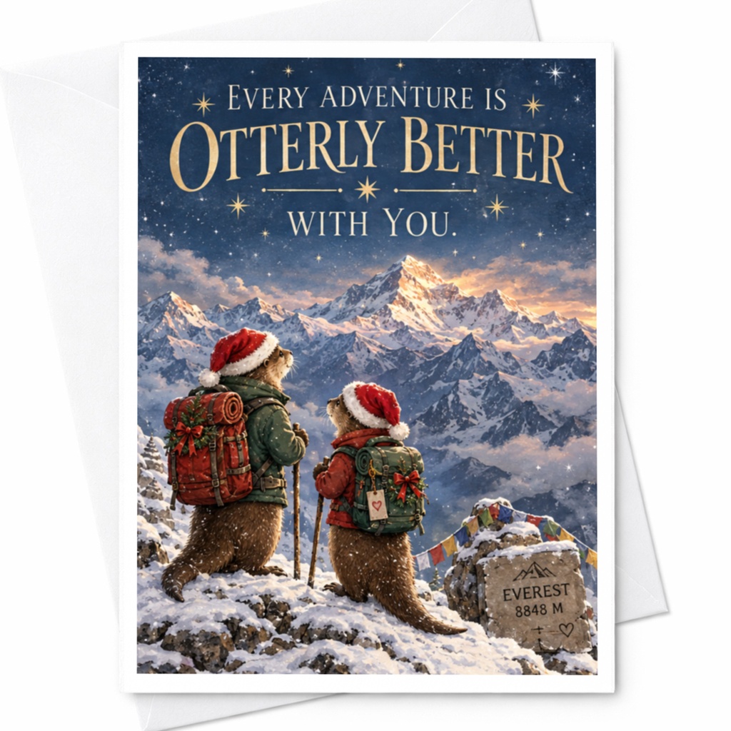 Every Adventure Is Otterly Better With You Romantic Adventure Card Cute Otter Couple Love Greeting Card For Partner C8344
