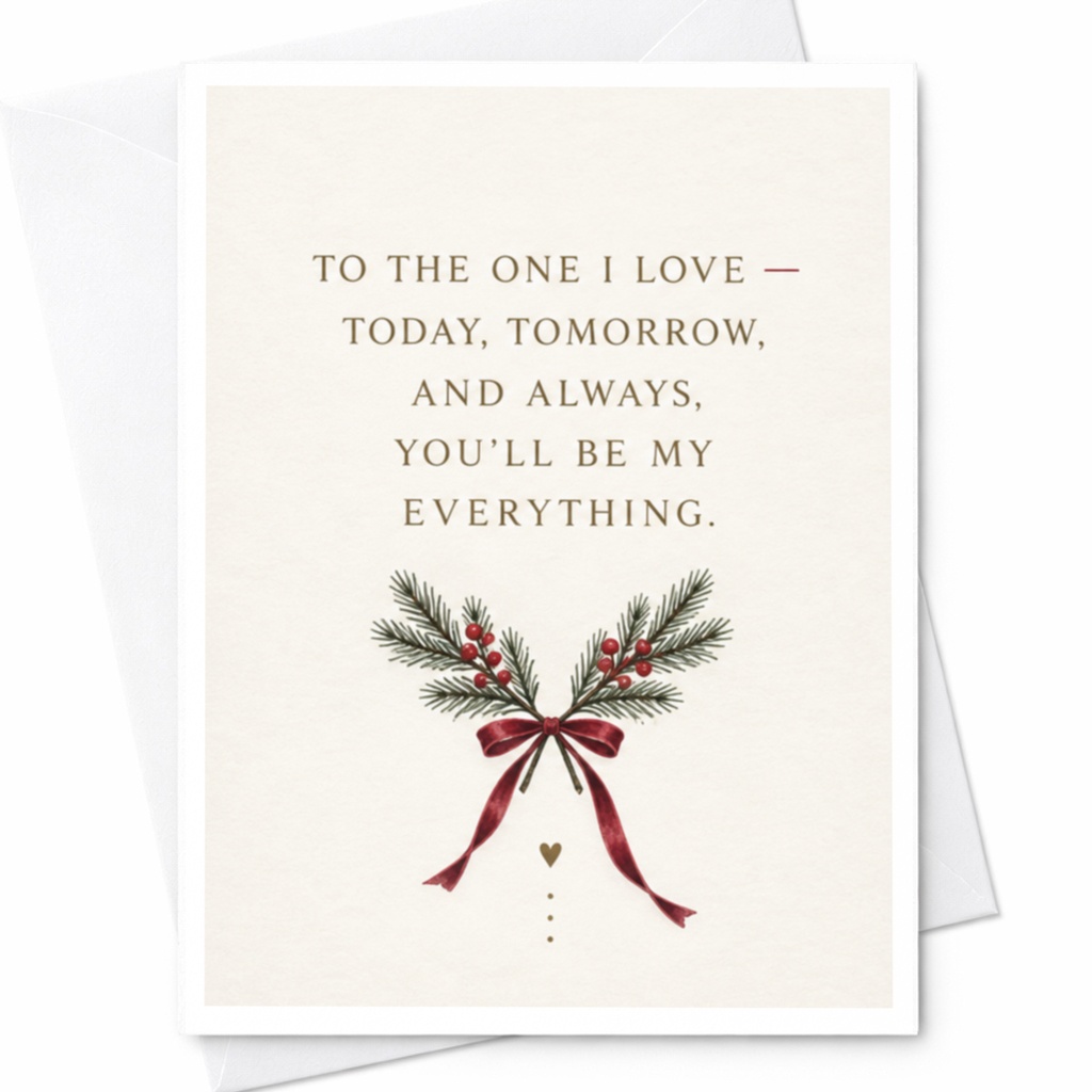 To The One I Love — Today, Tomorrow, And Always, You’ll Be My Everything. Romantic Love Card For Partner Anniversary Card C8357