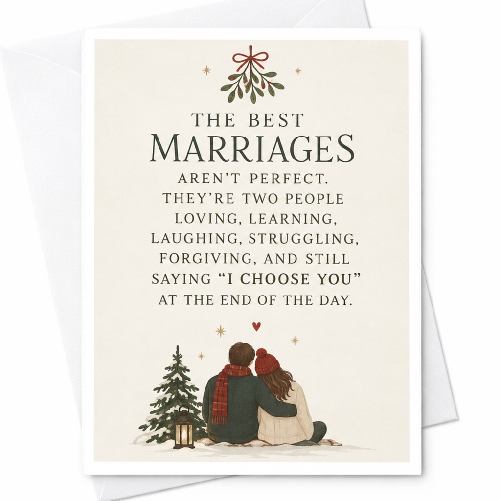The Best Marriages Wedding Anniversary Card Romantic Couple Winter Scene I Choose You Love Greeting Card For Husband Wife C8401
