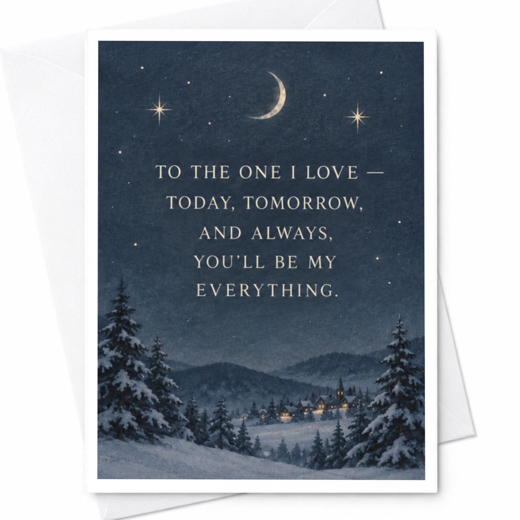 To The One I Love Romantic Card Anniversary Card For Partner Moonlit Night Sky Love Card Sentimental Greeting Card C8358