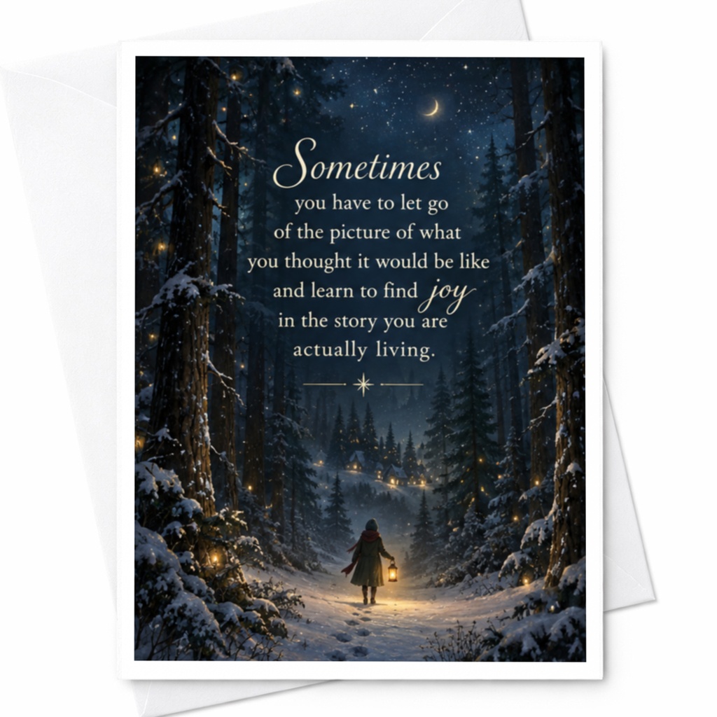 Sometimes You Have To Let Go Inspirational Greeting Card Forest Scene Lantern Find Joy Encouragement Card For Friend C8367