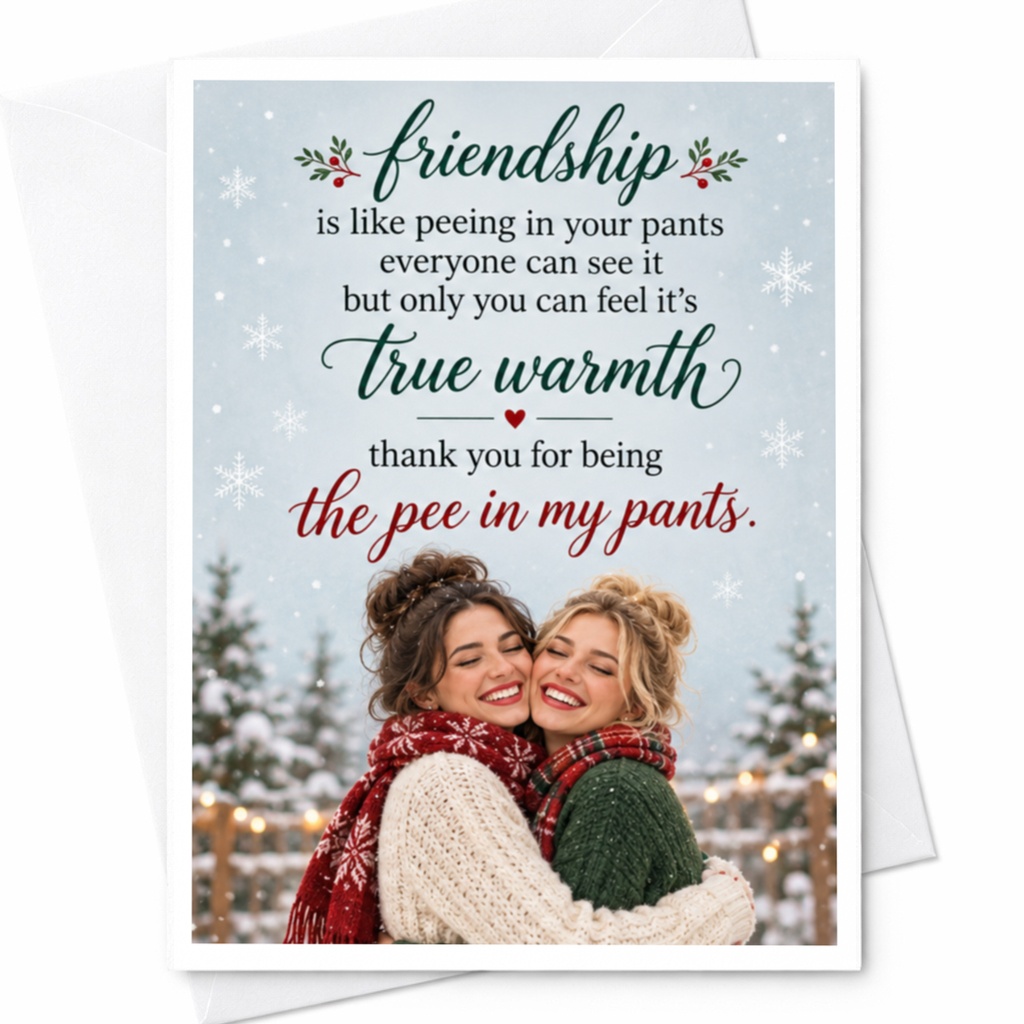 Friendship Is Like Peeing In Your Pants Funny Friendship Card Thank You For Being The Pee In My Pants Best Friend C8550