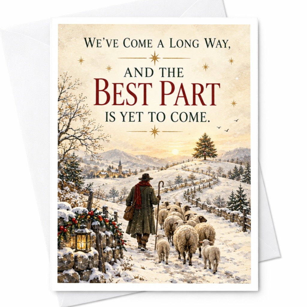 We've Come A Long Way, And The Best Part Is Yet To Come. Christmas Card Winter Scene Holiday Greeting Card For Family C8553
