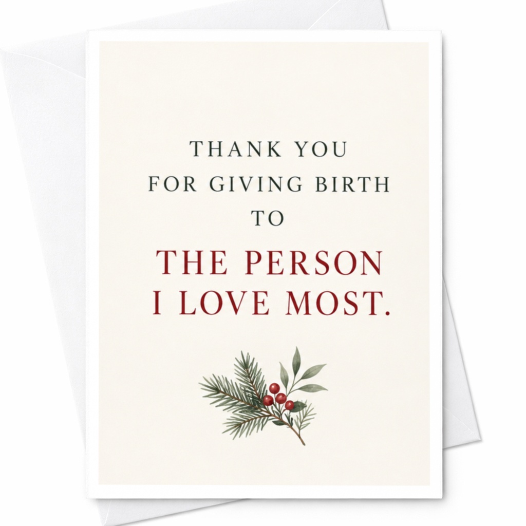 Thank You For Giving Birth To The Person I Love Most Thank You Card For Mother In Law Botanical Illustration Sweet Sentimental C8570