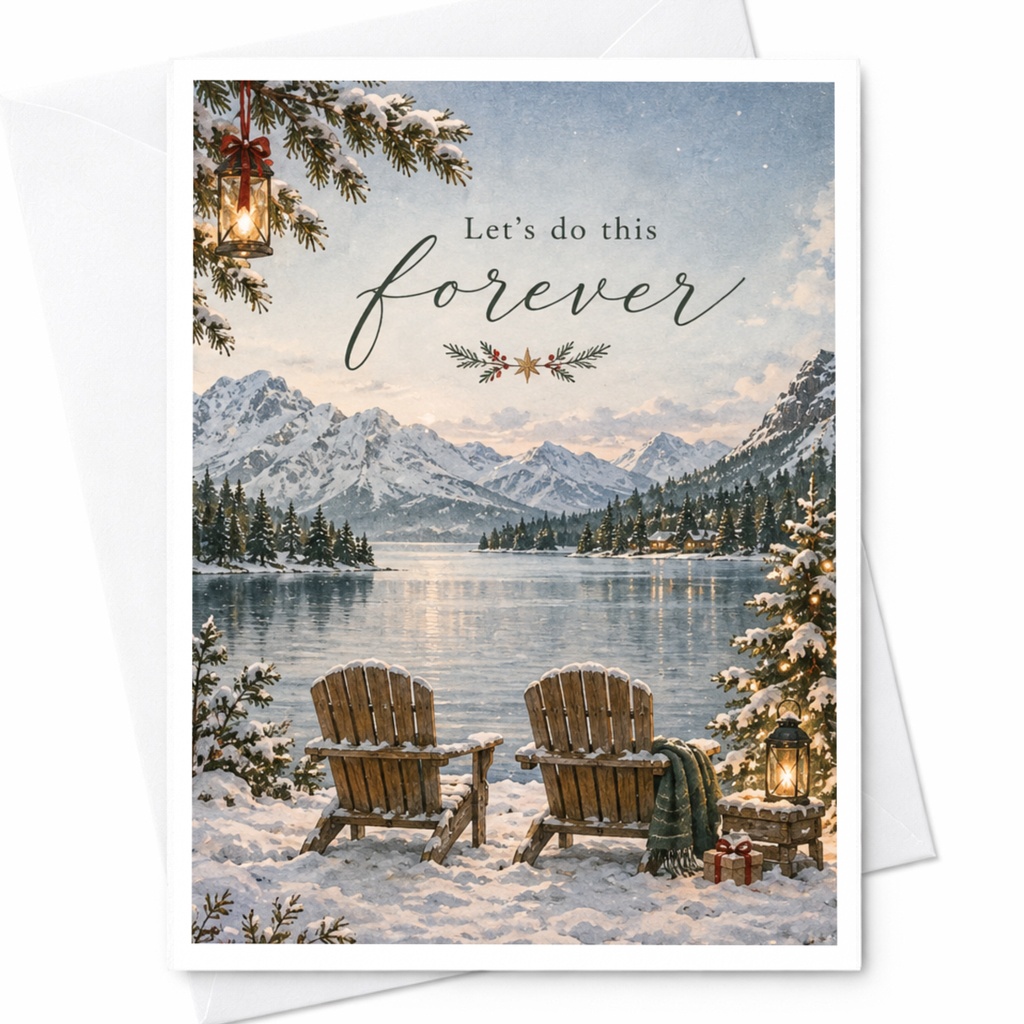 Let's Do This Forever Romantic Card Winter Landscape Anniversary Card For Couple Love Card Scenic View 125 C8538