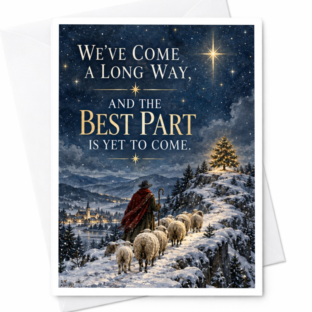 We've Come A Long Way, And The Best Part Is Yet To Come. Christmas Card Inspirational Holiday Greeting Card Winter Scene C8554
