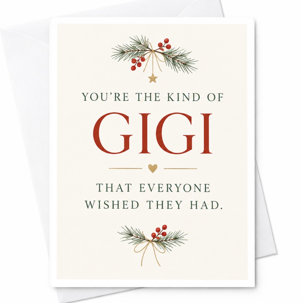 You're The Kind Of Gigi That Everyone Wished They Had Christmas Card For Grandma Festive Holiday Greeting Card Cute C8610