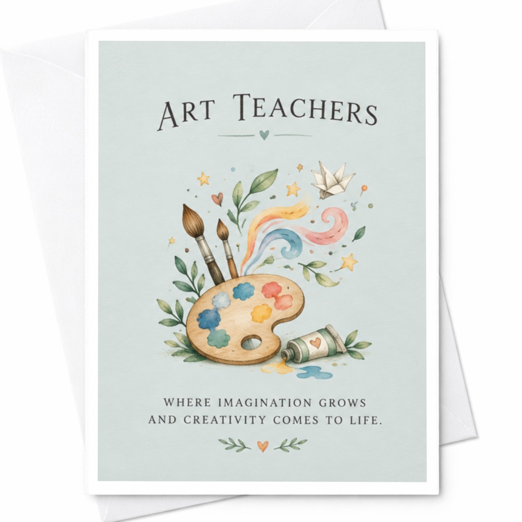 Art Teachers Where Imagination Grows And Creativity Comes To Life Teacher Appreciation Card For Art Teacher Thank You Card C8621