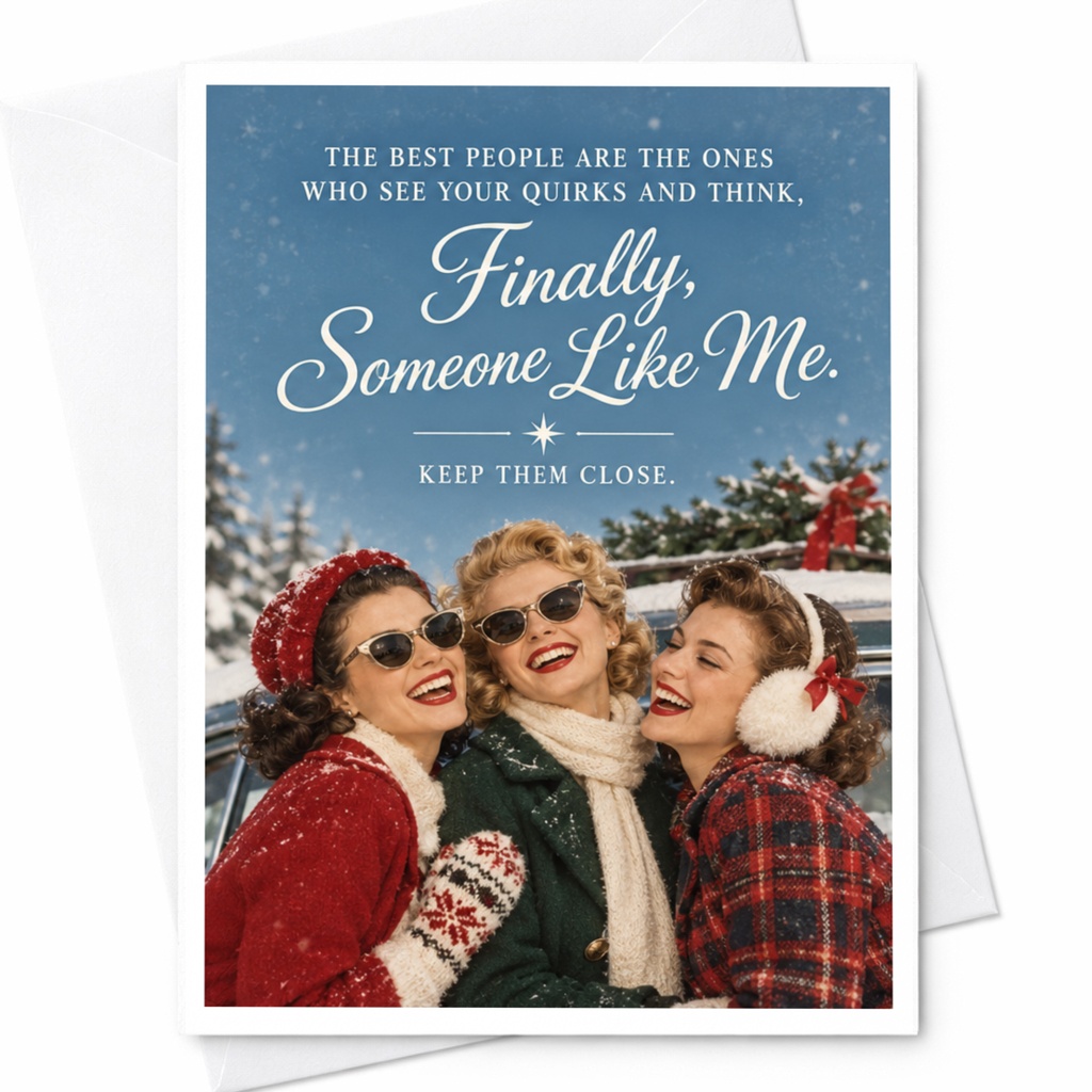 The Best People Are The Ones Who See Your Quirks And Think, Finally, Someone Like Me. Friendship Card For Best Friend Vintage Styl C8659