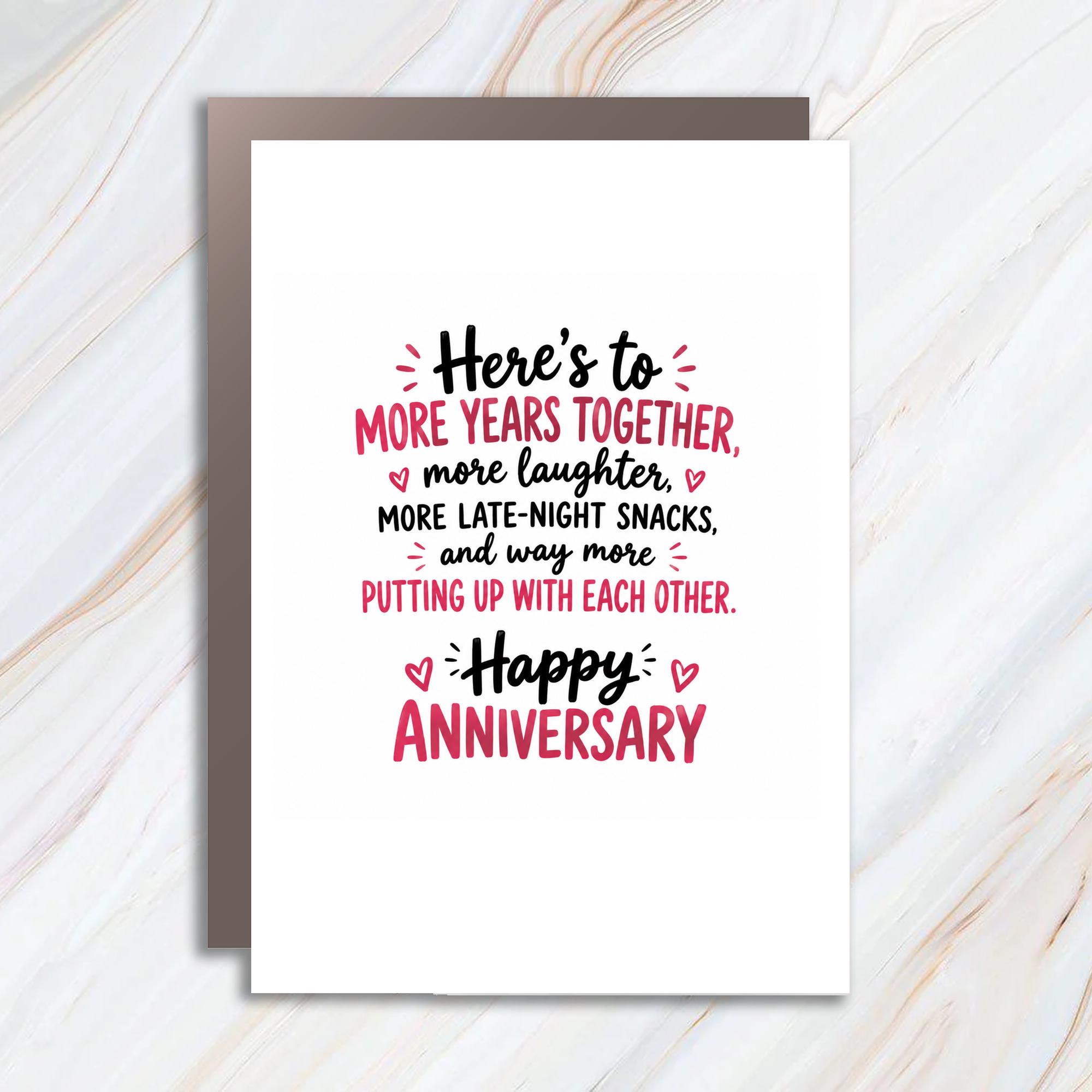 Here's To More Years Together Happy Anniversary Card Funny Romantic Anniversary Card For Couple Cute Love Card C1192