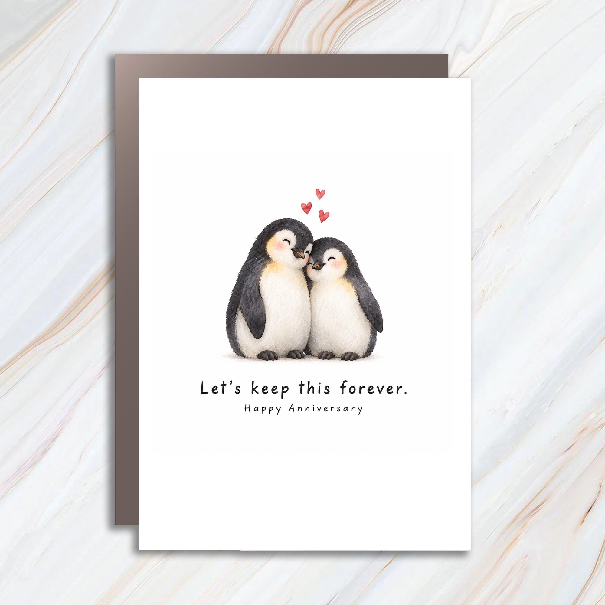 Let's Keep This Forever Happy Anniversary Card Cute Penguin Couple Romantic Love Card For Wife Husband Sweet Anniversary C1208