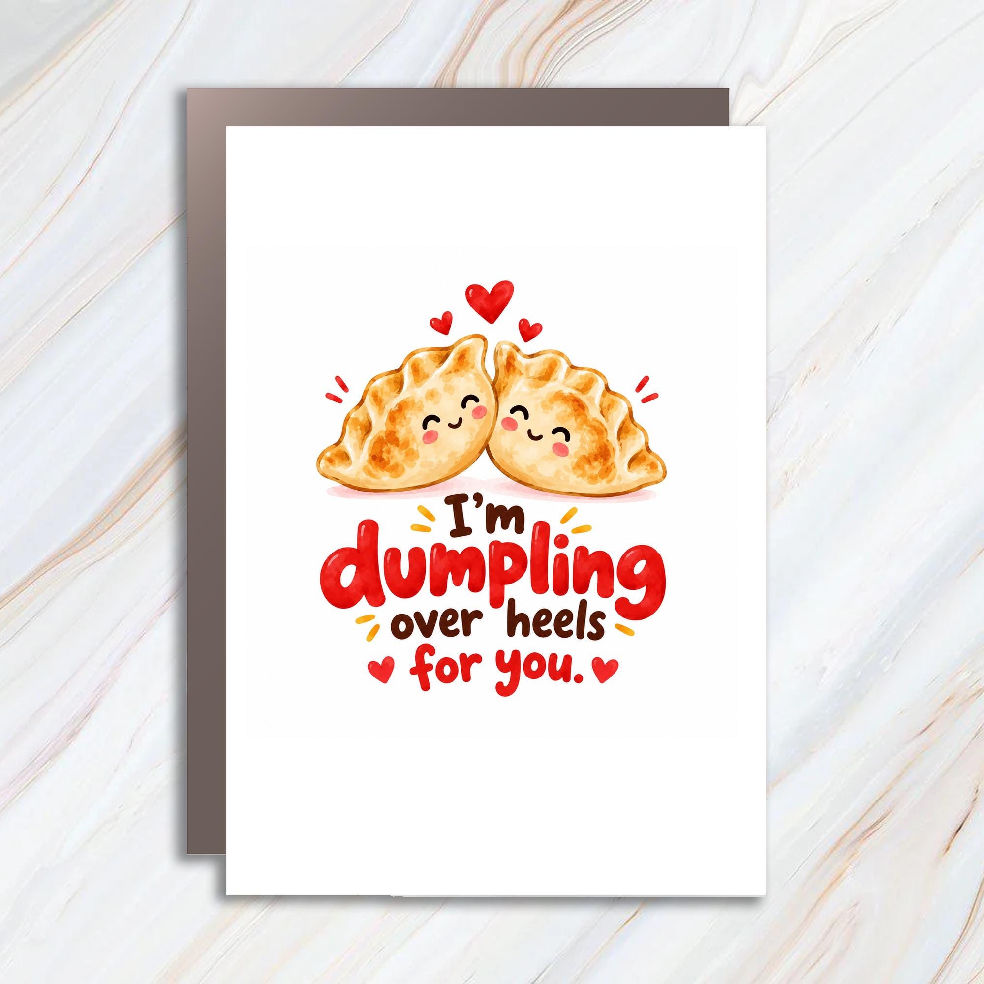 I'm Dumpling Over Heels For You Cute Love Card Romantic Greeting Card For Her Him Anniversary Card Cute Couple Card C1234