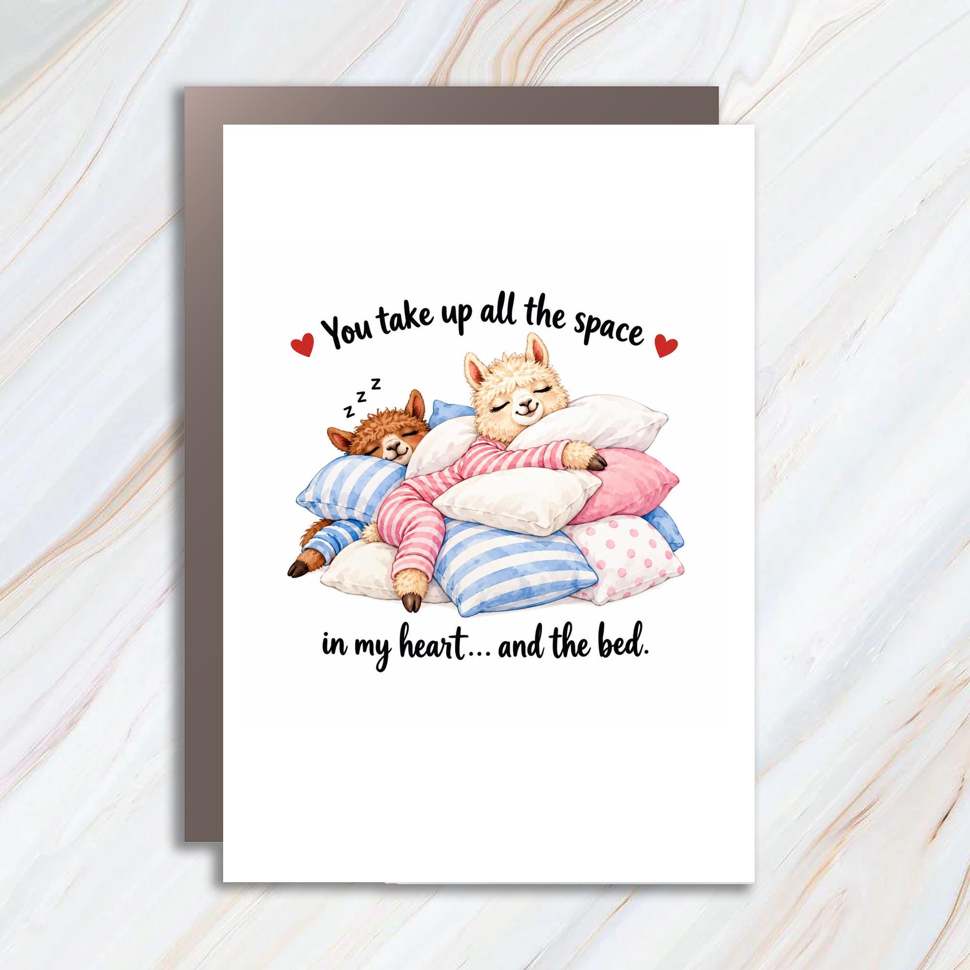 You Take Up All The Space In My Heart And The Bed Cute Love Card Romantic Greeting Card For Couple Anniversary Card C1242