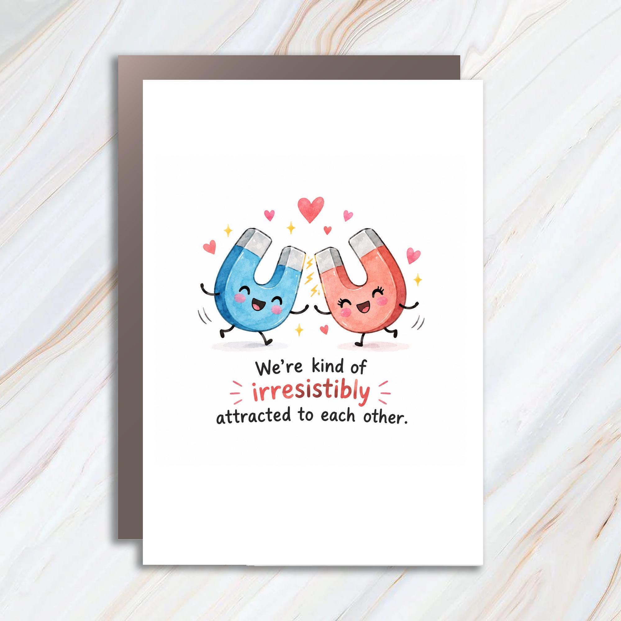 We're Kind Of Irresistibly Attracted To Each Other Valentines Day Card Cute Love Card For Couple Romantic Greeting Card C1251