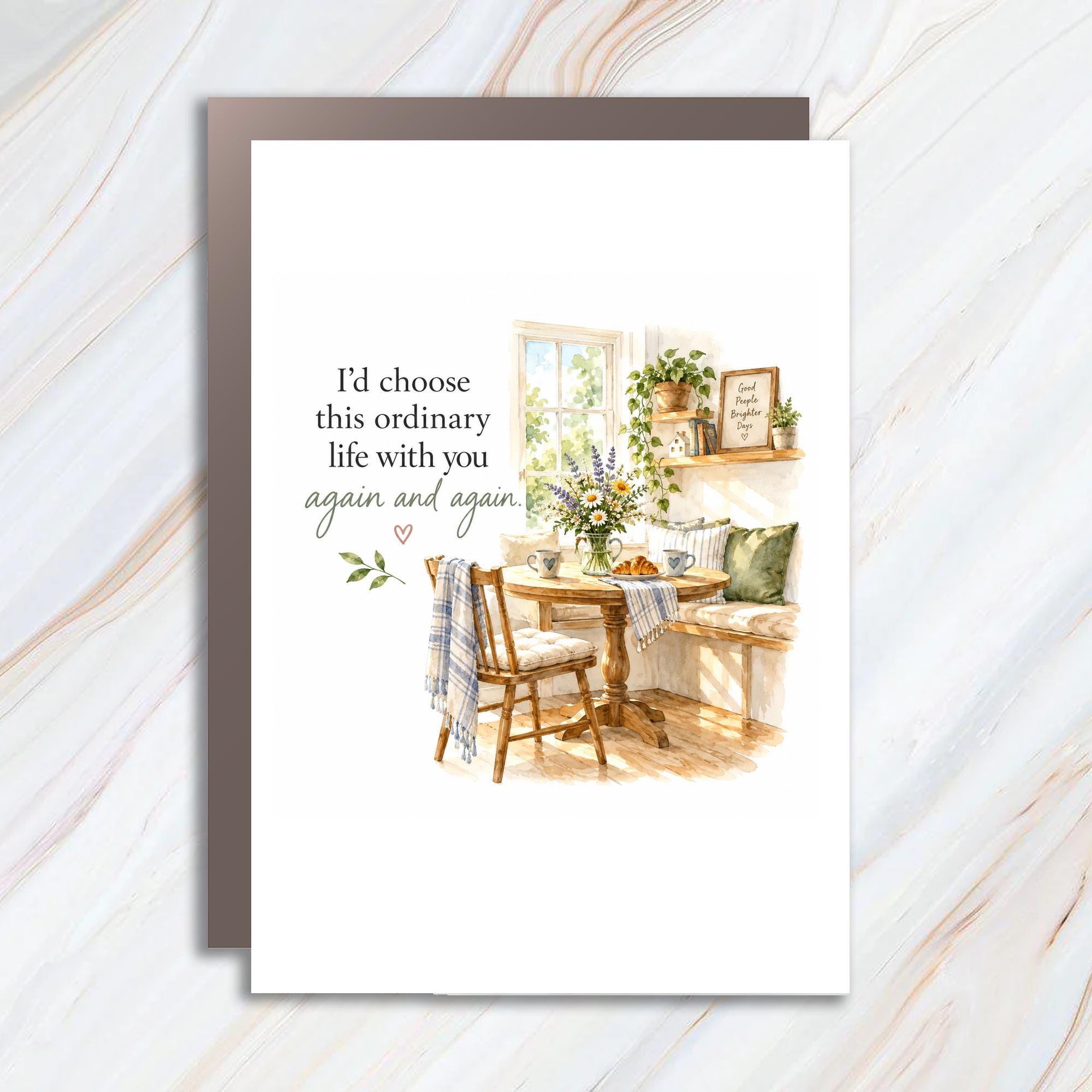 I'd Choose This Ordinary Life With You Again And Again Anniversary Card Romantic Greeting Card For Wife Husband Love C1231