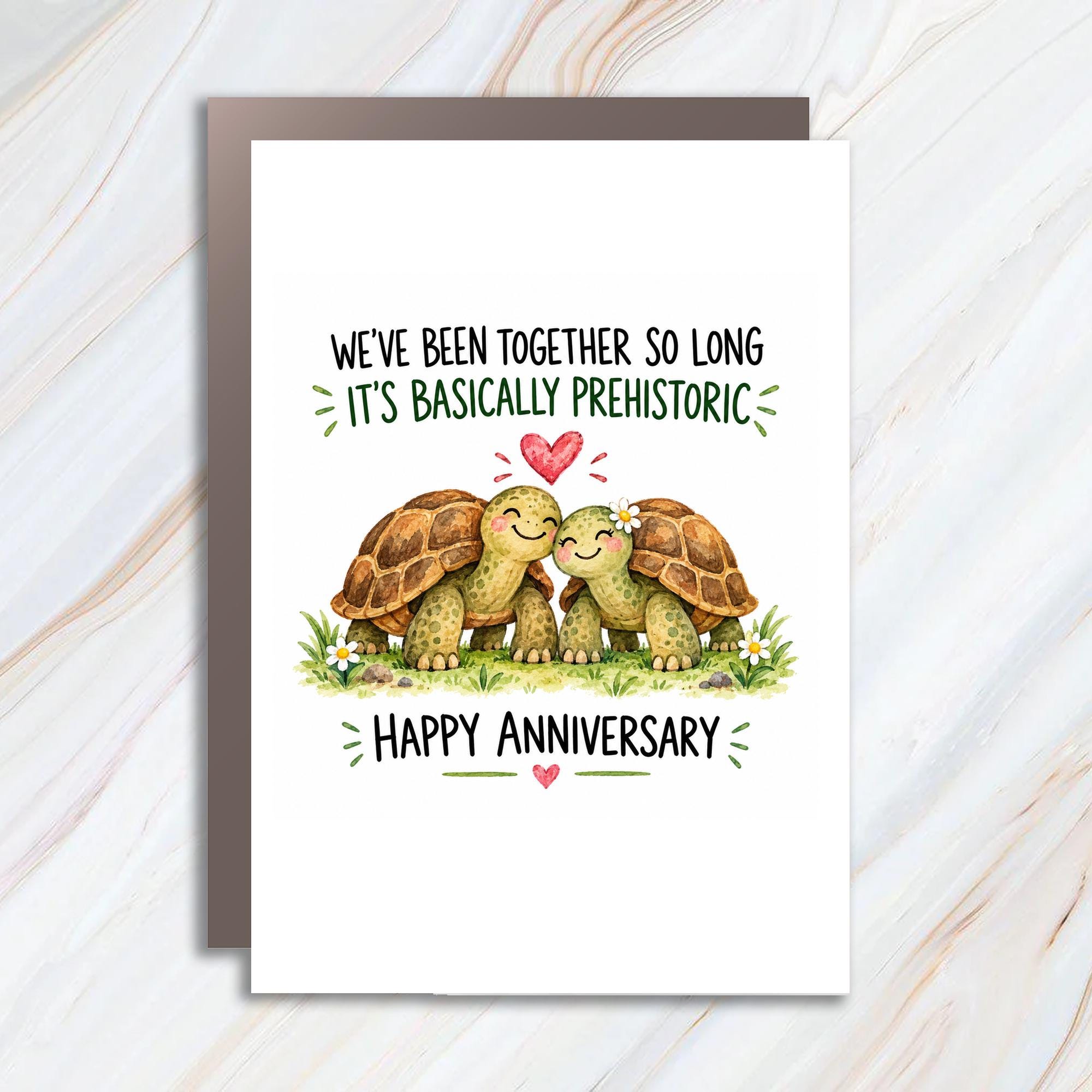 We've Been Together So Long It's Basically Prehistoric Happy Anniversary Cute Turtles Anniversary Card For Couple Romantic Love Ca C1256