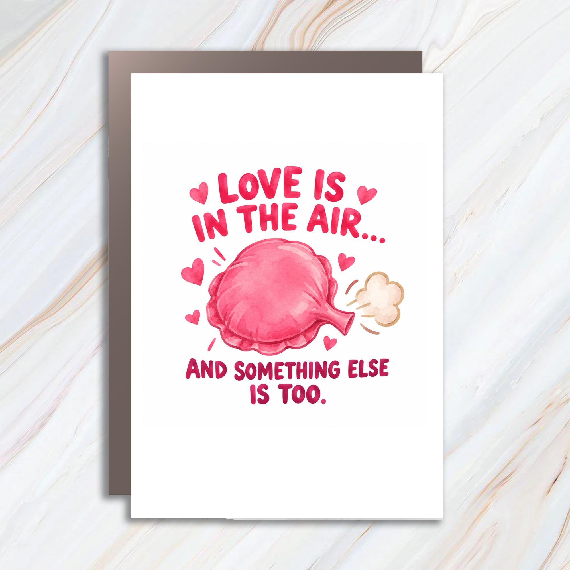 Love Is In The Air... And Something Else Is Too. Funny Valentines Day Card For Him Her Cute Romantic Greeting Card C1261