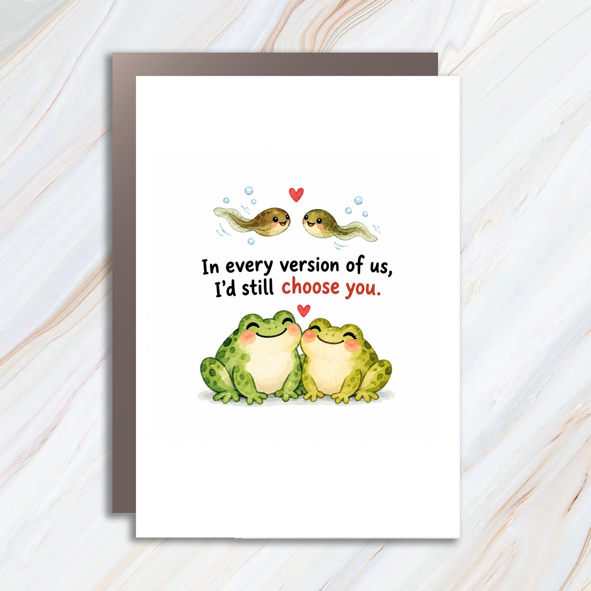 In Every Version Of Us I'd Still Choose You Anniversary Card Cute Frogs Love Card For Couple Romantic Animal Greeting Card C1236